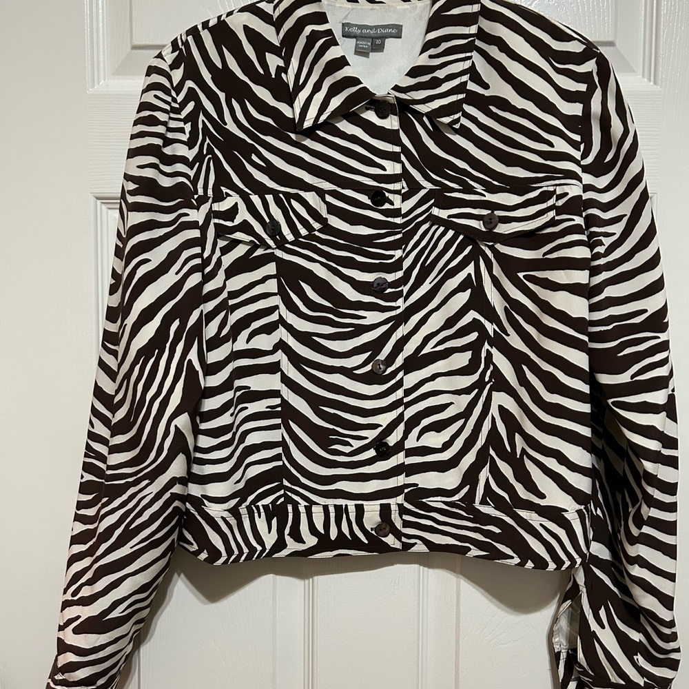 Kelly and Diane Zebra Print Jacket